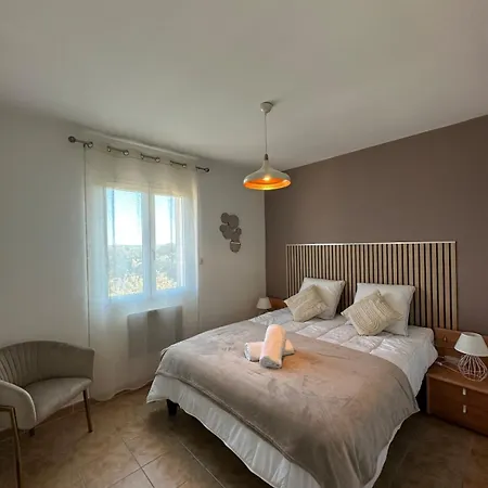 Le Buis Des Collines, Classee 3 Etoiles Atoutfrance, Magnifique Superbement Decoree Et Tres Bien Equipee, Ideale Pour 6 Pers, Terrasse Exterieure Avec Son Coin Spa, Clim, Parking Privatif فيلة Uchaud